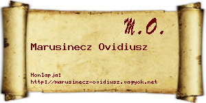Marusinecz Ovidiusz névjegykártya